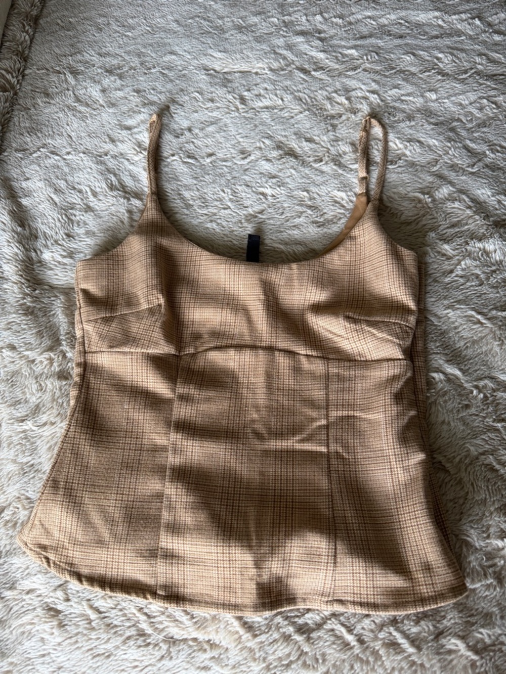 Women’s Tan Plaid Cami Top